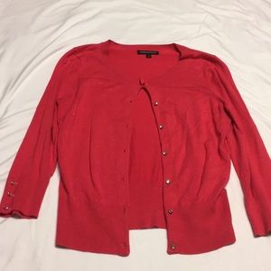 3/4 Bright pink Buttoned cardigan